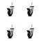 Service Caster 3 Inch Hooded Neoprene Rubber 1/2 Inch Threaded Stem Casters with Brakes SCC, 4PK SCC-TS03S310-NPRB-BC-B-121315-4 - alternate 1